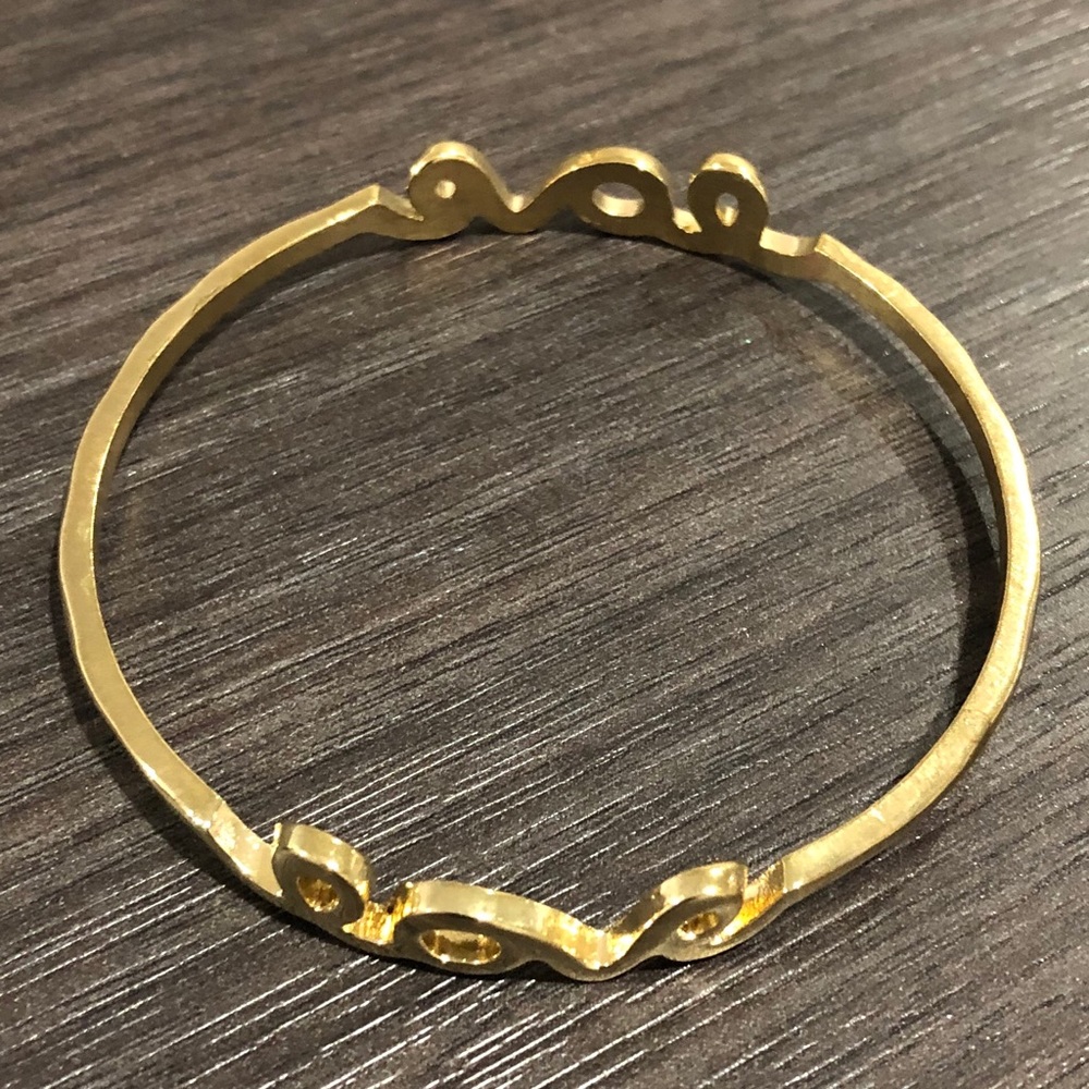 Dainty Love Script Stackable Bangle - Picture 4 of 4